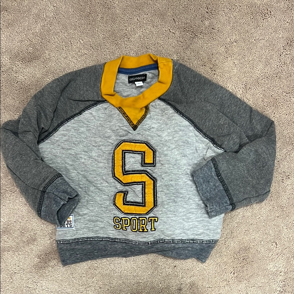 Gray and Yellow Kids Sport Sweatshirt